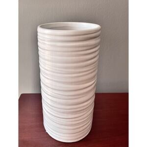 Ripple Cylinder Vase White